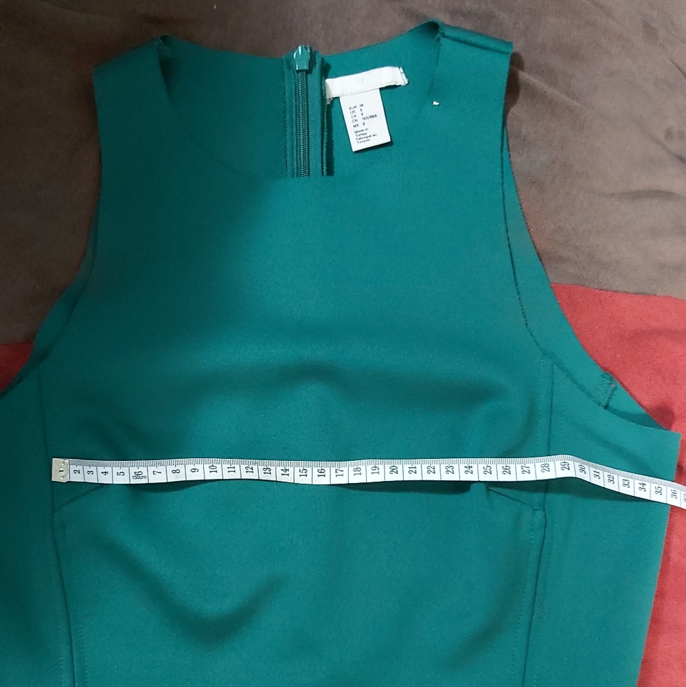 H&M Emerald Green Fancy Sleeveless Polyester Top - Picture 8 of 10